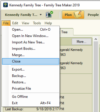 Repairing a Tree File in FTM 2017, 2019 and 2024
