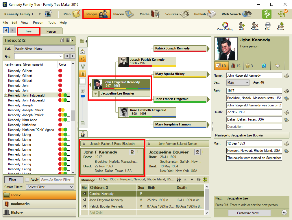 Specifying a Relationship Type and Relationship Status in Family Tree Maker